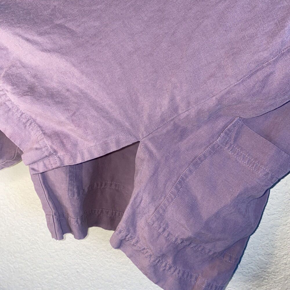 Easy Spirit Silk Linen Summer Shirt Blouse Tunic lagen cottage beach M Long flaw - Picture 7 of 15